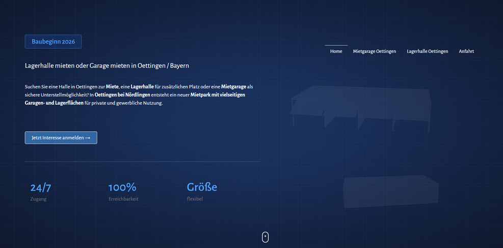 Lagerhalle und Mietgarage in Oettingen
