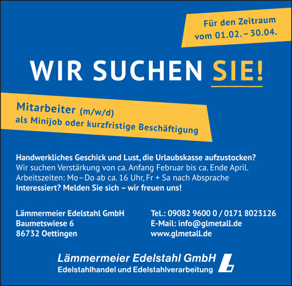Minijob Oettingen Bayern